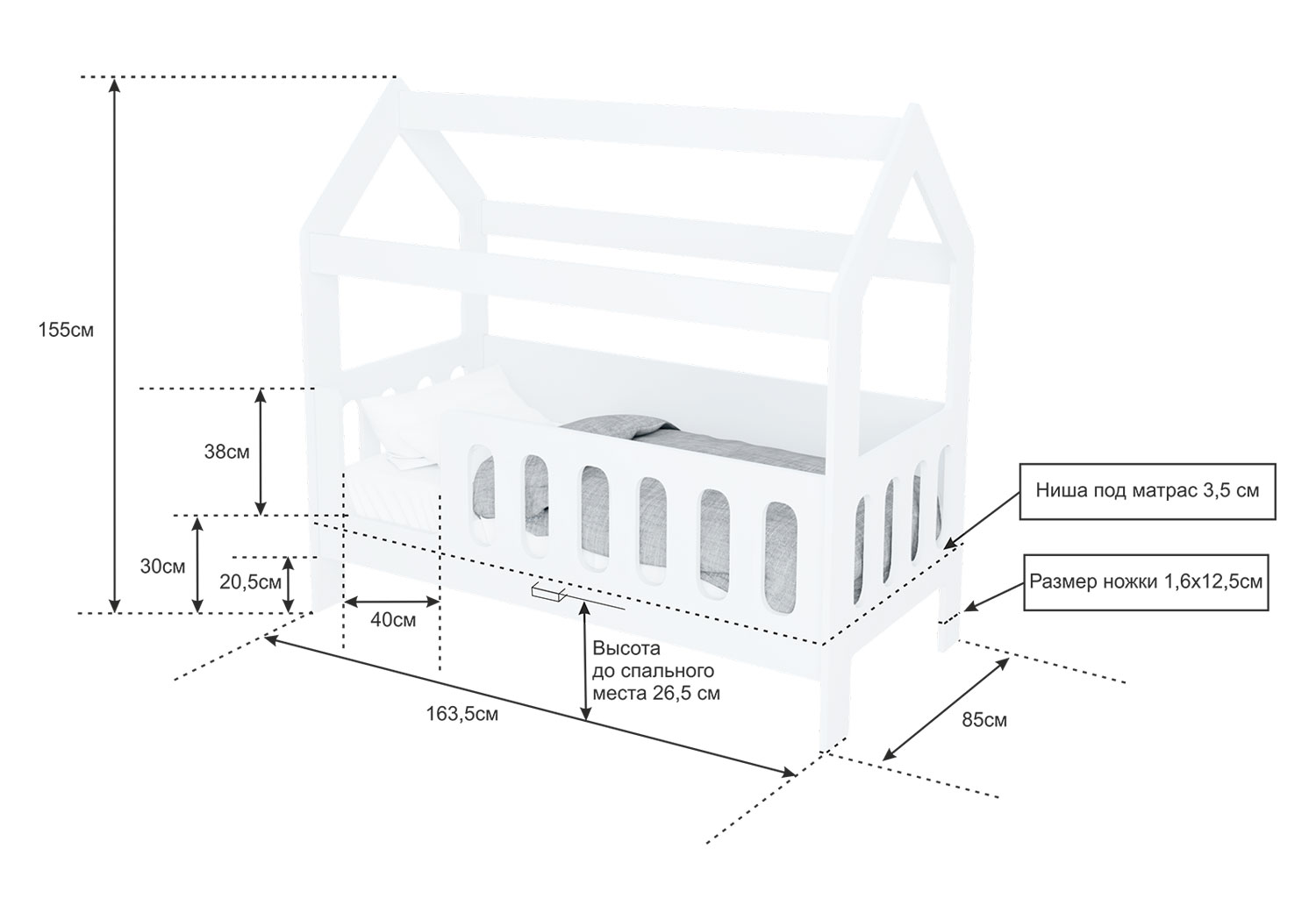 Кровать домик размер спального места